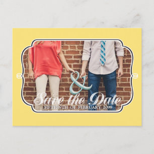 Carte postale photo de faire-part de mariage Jaune