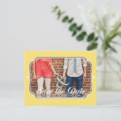 Carte postale photo de faire-part de mariage Jaune (Debout devant)