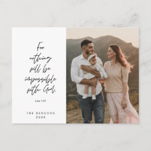 Carte Postale Photo de famille chrétienne joyeux Noël religieux