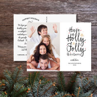 Photo de famille de Noël Holly Jolly écrit à la ma