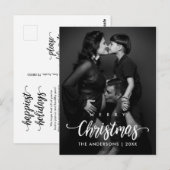 Carte Postale Photo de famille de Noël Joyeux (Devant / Derrière)