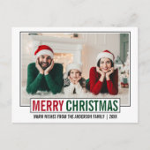 Carte Postale Photo de famille de Noël Joyeux (Devant)