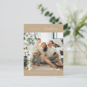 Carte Postale Photo de famille de Noël la plus agréable, bleu d' (Debout devant)