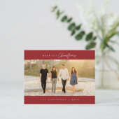 Carte Postale Photo de famille de Noël la plus agréable, minimal (Debout devant)