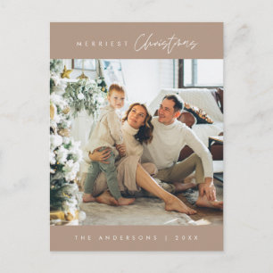 Carte Postale Photo de famille de Noël la plus agréable, minimal