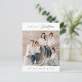 Carte Postale Photo de famille de Noël la plus agréable, minimal (Debout devant)