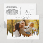 Carte Postale Photo de famille de Noël la plus agréable, minimal (Devant / Derrière)