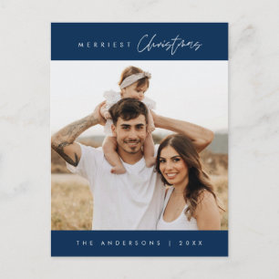 Carte Postale Photo de famille de Noël la plus agréable, moderne