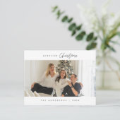 Carte Postale Photo de famille de Noël la plus agréable, moderne (Debout devant)