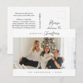 Carte Postale Photo de famille de Noël la plus agréable, moderne (Devant / Derrière)