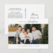 Carte Postale Photo de famille de Noël la plus agréable, moderne (Devant / Derrière)