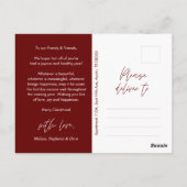 Carte Postale Photo de famille de Noël la plus agréable, moderne (Dos)