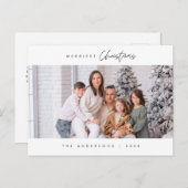 Carte Postale Photo de famille de Noël la plus agréable, moderne (Devant / Derrière)