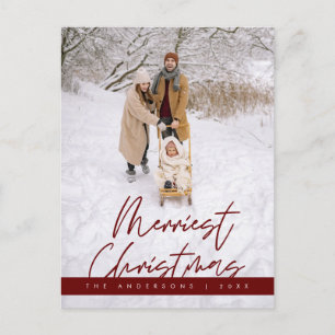 Carte Postale Photo de famille de Noël la plus agréable, Salutat