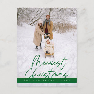 Carte Postale Photo de famille de Noël la plus agréable, Salutat