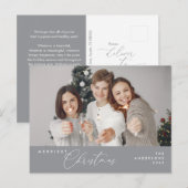 Carte Postale Photo de famille de Noël la plus belle, Salutation (Devant / Derrière)