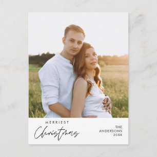 Carte Postale Photo de famille de Noël la plus joyeuse, Bonheur 