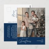 Carte Postale Photo de famille de Noël la plus joyeuse, Bonheur (Devant / Derrière)