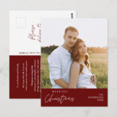 Carte Postale Photo de famille de Noël la plus joyeuse, Bonheur (Devant / Derrière)