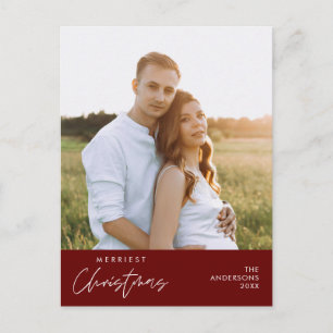 Carte Postale Photo de famille de Noël la plus joyeuse, Bonheur 