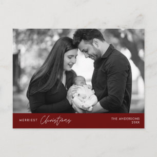 Carte Postale Photo de famille de Noël la plus joyeuse, Bonheur 