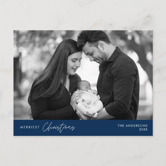 Carte Postale Photo de famille de Noël la plus joyeuse, Bonheur  (Devant)