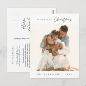 Carte Postale Photo de famille de Noël la plus joyeuse, contempo (Devant / Derrière)