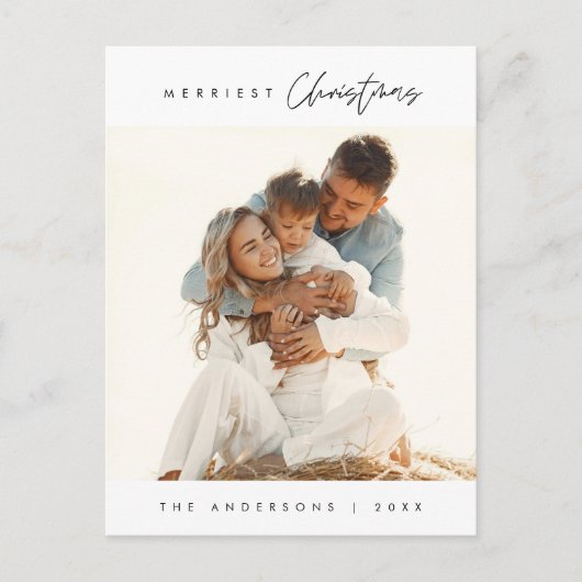 Carte Postale Photo de famille de Noël la plus joyeuse, contempo (Devant)