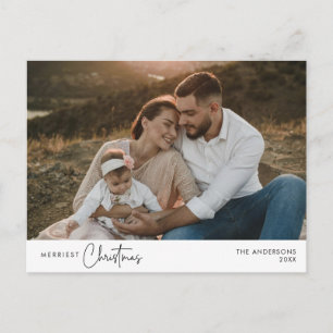 Carte Postale Photo de famille de Noël la plus joyeuse, Happy d'
