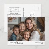 Carte Postale Photo de famille de Noël la plus joyeuse, Happy d' (Devant / Derrière)