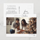 Carte Postale Photo de famille de Noël la plus joyeuse, Happy d' (Devant / Derrière)