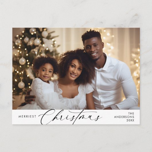 Carte Postale Photo de famille de Noël le plus joyeux, Bonheur d (Devant)