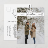 Carte Postale Photo de famille de Noël le plus joyeux, flocons d (Devant / Derrière)