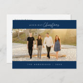 Carte Postale Photo de famille de Noël le plus joyeux, minimalis (Devant / Derrière)