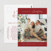 Carte Postale Photo de famille de Noël le plus joyeux, minimalis (Devant / Derrière)