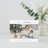 Carte Postale Photo de famille de Noël le plus joyeux, minimalis (Debout devant)