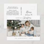 Carte Postale Photo de famille de Noël le plus joyeux, minimalis (Devant / Derrière)