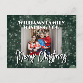 Carte Postale Photo de famille enneigée pour Noël