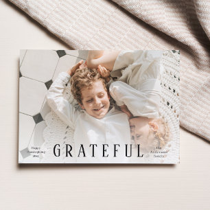 Carte Postale Photo de famille Joyeux Thanksgiving Grateful