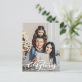 Carte Postale Photo de famille Lettrée moderne Joyeux Noël (Debout devant)
