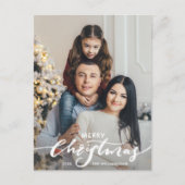 Carte Postale Photo de famille Lettrée moderne Joyeux Noël (Devant)