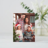 Carte Postale Photo de famille Moderne Brosse Script Joyeux vaca (Debout devant)