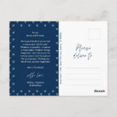 Carte Postale Photo de famille Noël avec motif de ruban bleu mod (Dos)