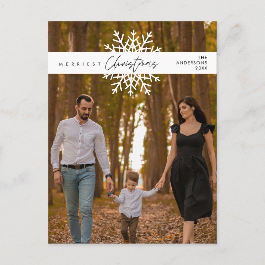 Carte Postale Photo de famille Noël le plus joyeux, Bonheur conf (Devant)