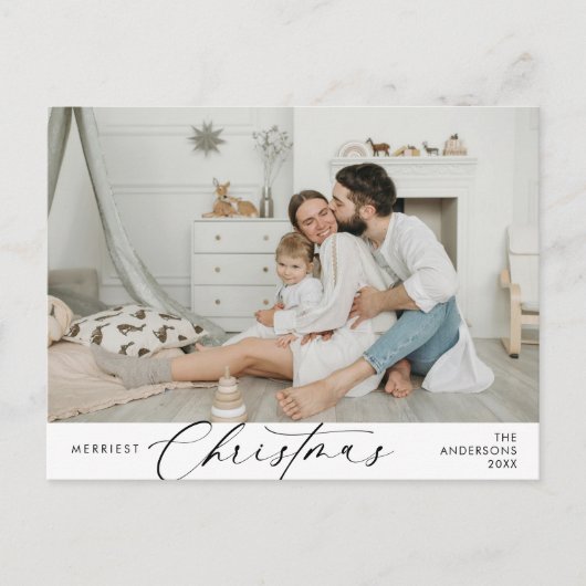 Carte Postale Photo de famille Noël le plus joyeux, Bonheur d'hi (Devant)