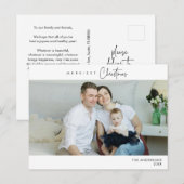 Carte Postale Photo de famille Noël le plus joyeux, Bonheur d'hi (Devant / Derrière)