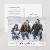 Carte Postale Photo de famille Noël le plus joyeux, Bonheur d'hi (Devant / Derrière)