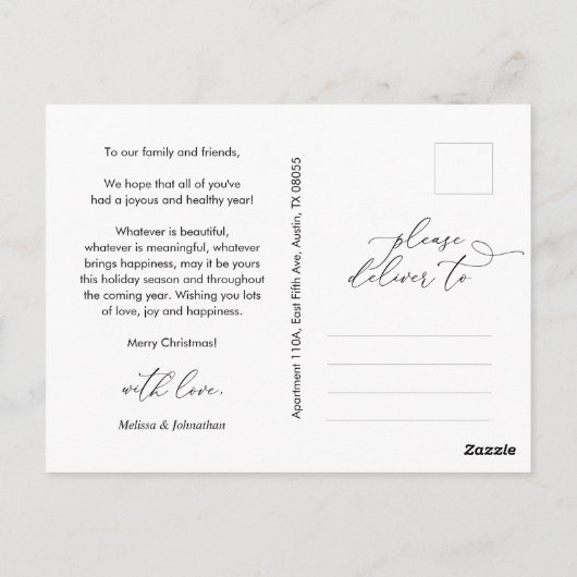 Carte Postale Photo de famille Noël le plus joyeux, salutation r (Dos)