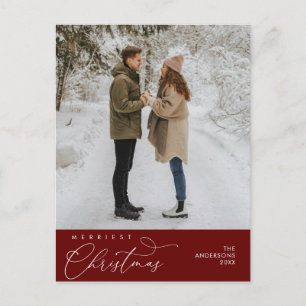 Carte Postale Photo de famille Noël le plus joyeux, salutation r