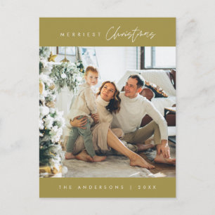 Carte Postale Photo de famille Noël le plus joyeux, Vert émeraud